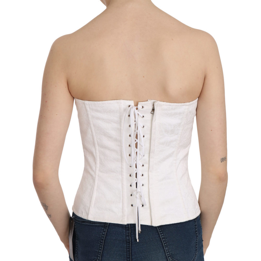 Dolce & Gabbana White PALERMO Cotton Bustier Top Corset - Picture 3 of 5